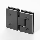 FORGE SHOWER HINGE HEAVY DUTY GLASS TO GLASS 180 Degrees 10mm and 12mm glass glass - Matt Black